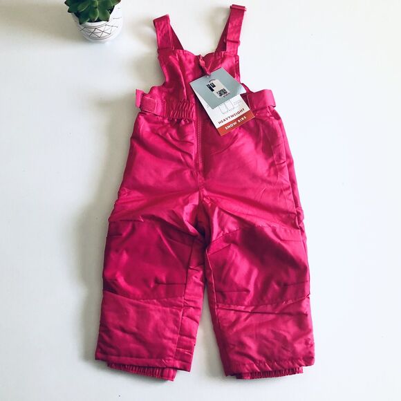 NWT Cat & Jack Baby Size 18 Months Heavyweight Snow Bibs Overalls Pink - Picture 11 of 11